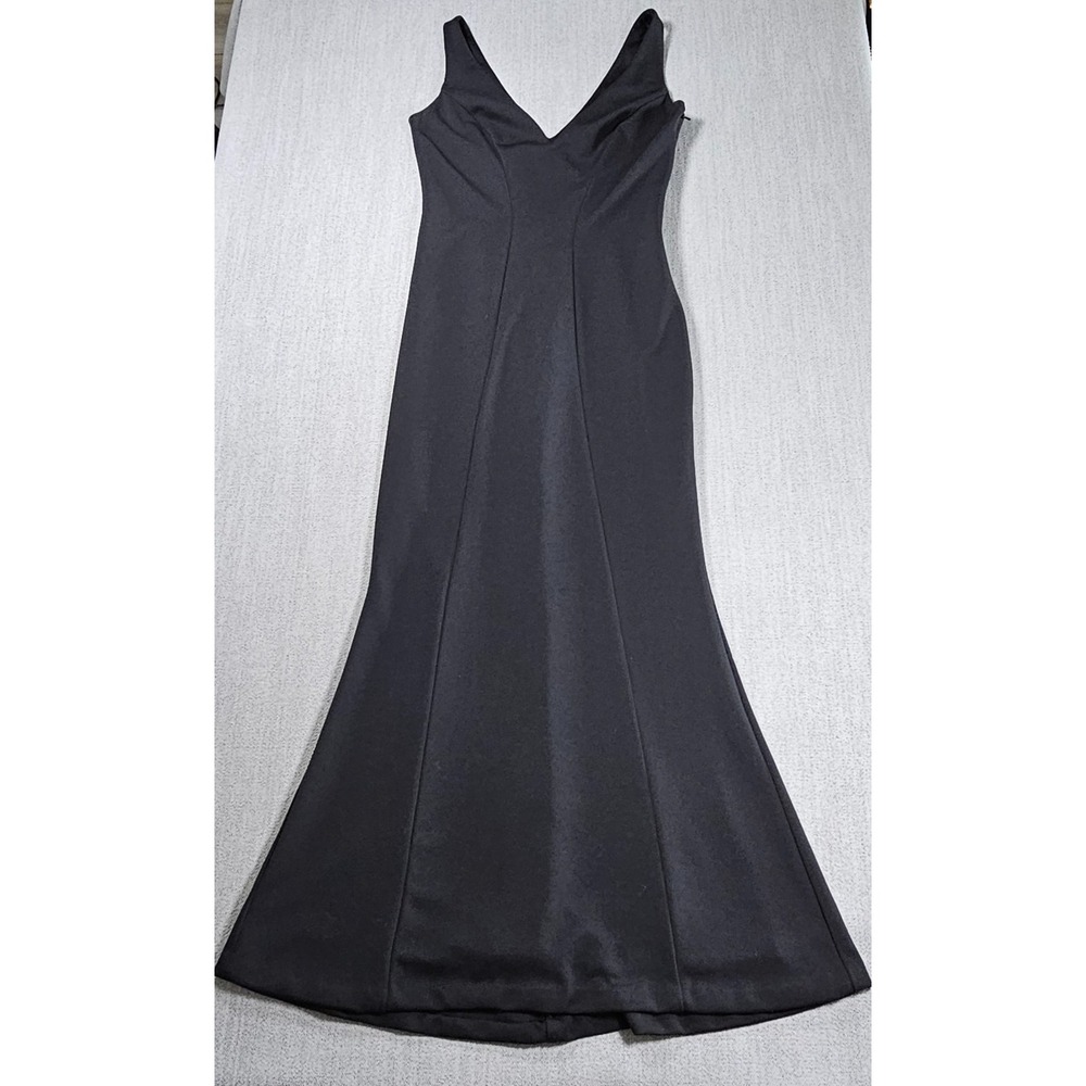 Katie May Maxi Dress‎ Women's 8 Black Formal Sleeveless V Neck Victorian